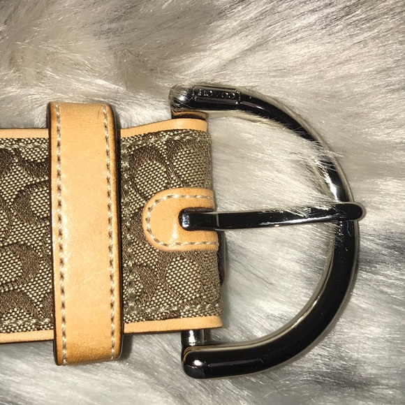 COACH SIGNATURE CANVAS & LEATHER BELT - Picture 4 of 6